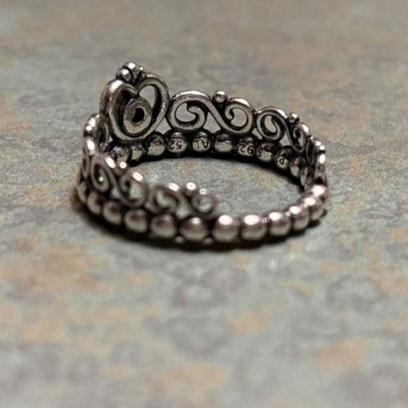 PANDORA- PRINCESS TIARA STERLING SILVER CROWN RING - Picture 3 of 4